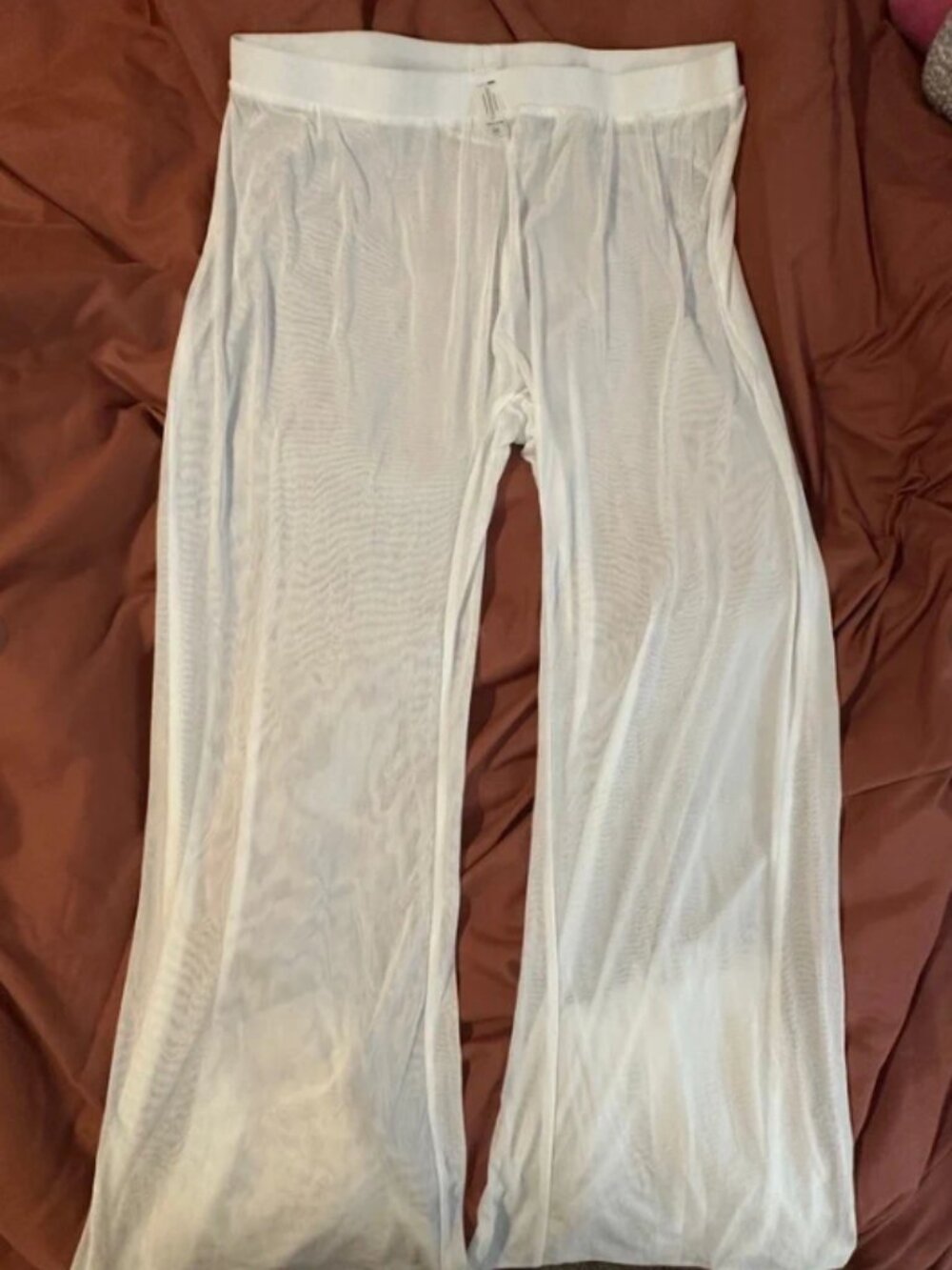 White Mesh Swim Suit Cover Up Pants